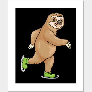 Beautiful sloth as a ice skater Posters and Art